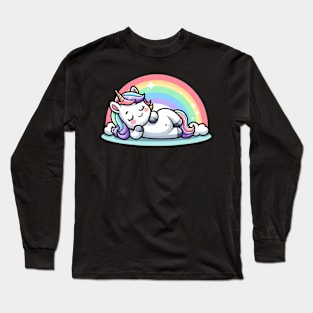 Cute Sleeping Unicorn Long Sleeve T-Shirt